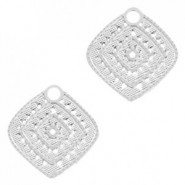 Metalen Bohemian hanger Rhombus Zilver